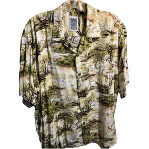 Ocean Current Vintage Hawaiian Shirt Mens L Rayon Short Sleeve Korea Surf Aloha